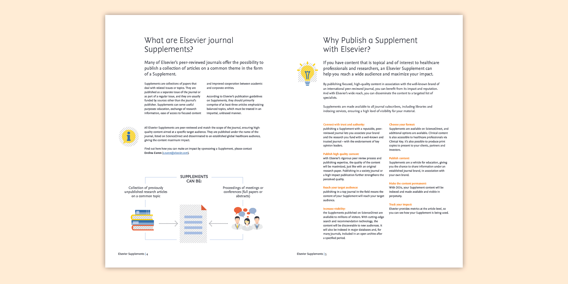 elsevier - design and layout for a supplements brochure